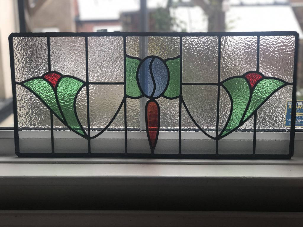Commission stained glass fanlight art nouveau floral