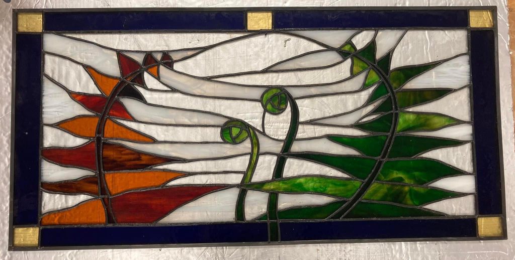 Commission stained glass mackintosh flowers