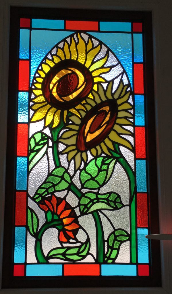 Commission stained glass sunflowers