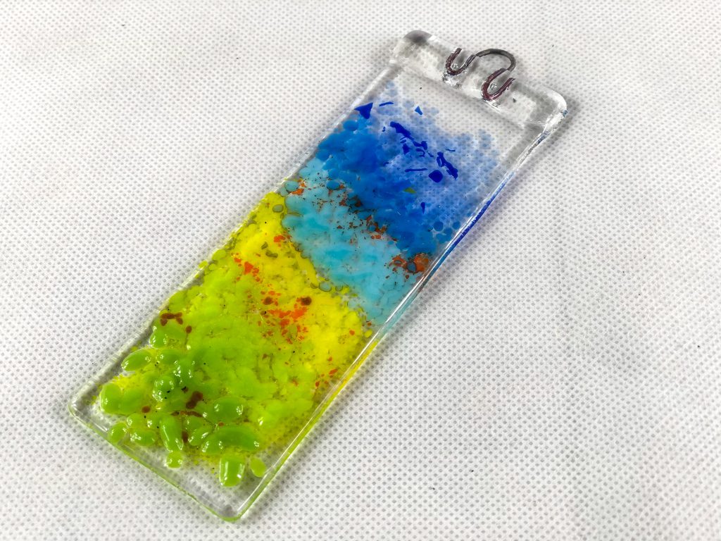 Fused glass suncatcher abstract landscape