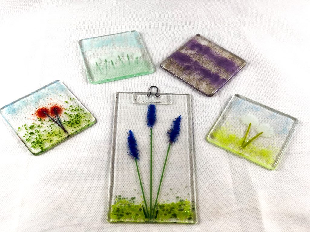 Fused glass tiles group five