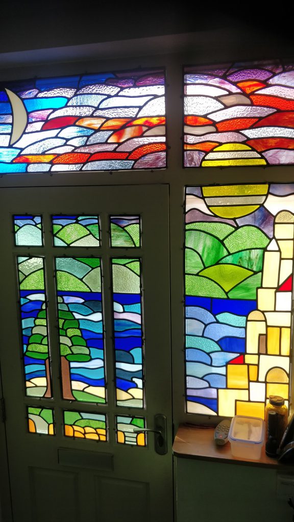 Stained glass coastal door village wide