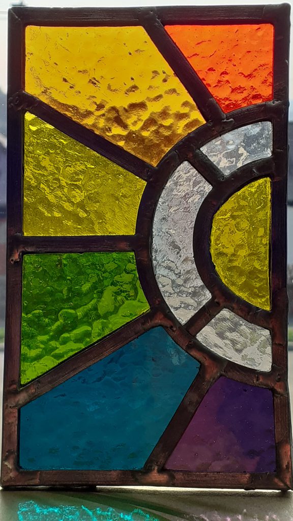Stained glass sunrise abstract small