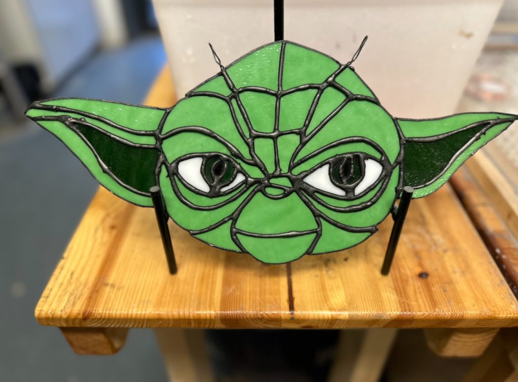 Stained glass yoda suncatcher