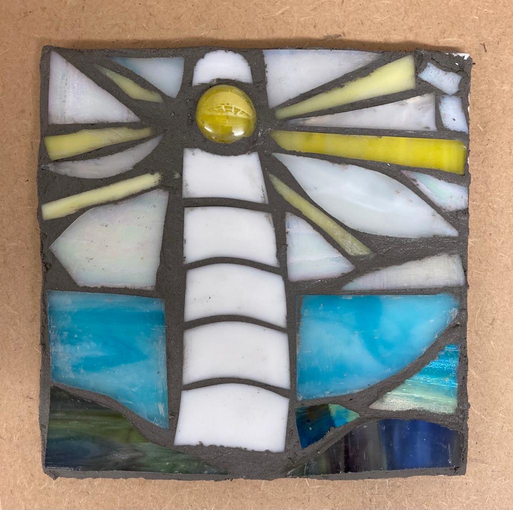 Student mosaic lighthouse