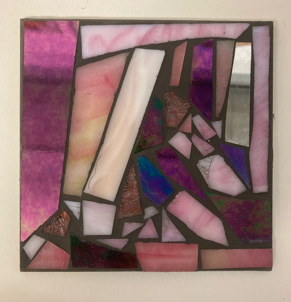 Student mosaic panel abstract pink purple