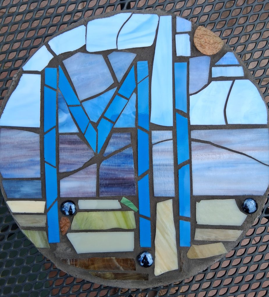 Scrap Glass Mosaic Stepping Stone