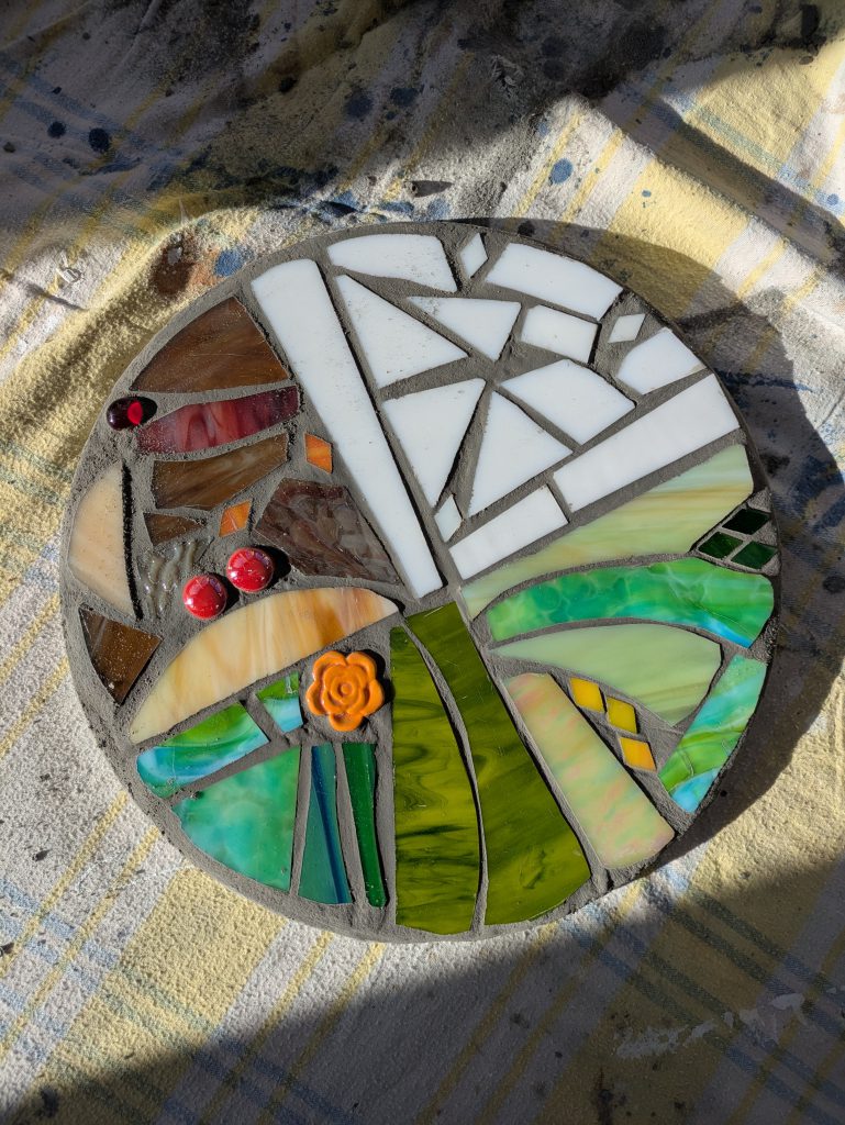 Student mosaic stepping stone four seasons