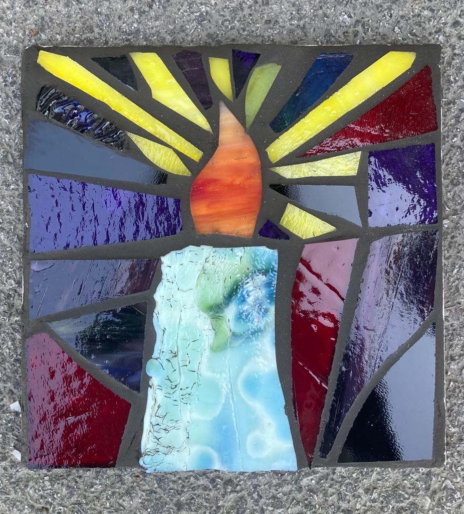 Student mosaic sunrise burst