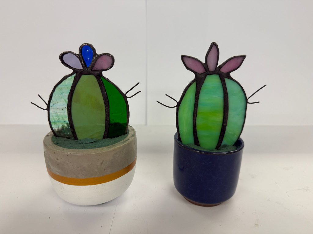 student-stained-glass-cactus-barrel-pair-purple-pink