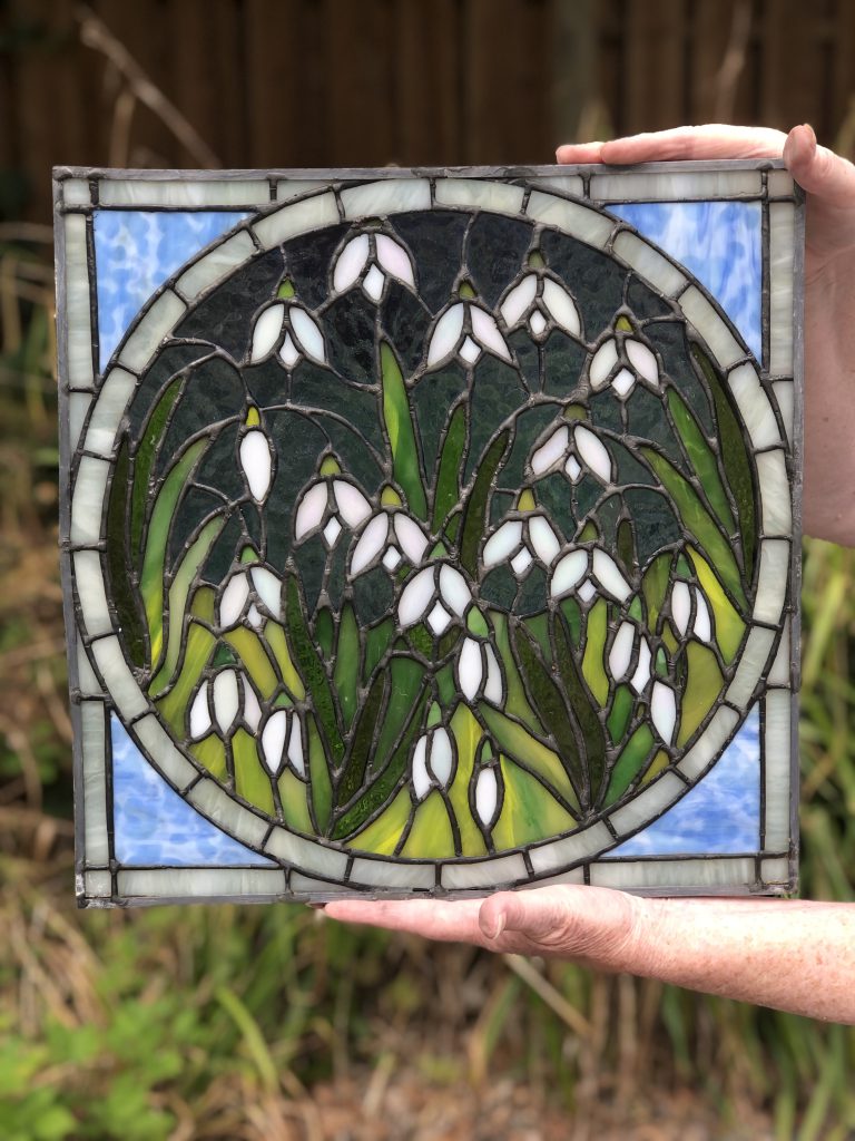 Student stained glass snowdrops