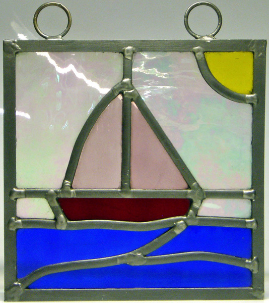 Stained glass boat light catcher