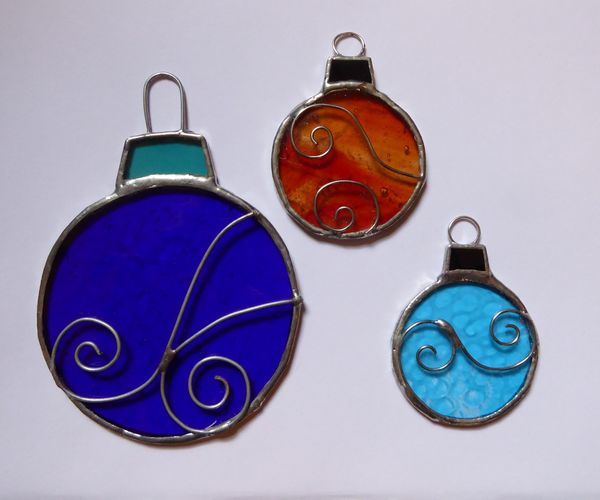 Stained glass Christmas bauble decorations