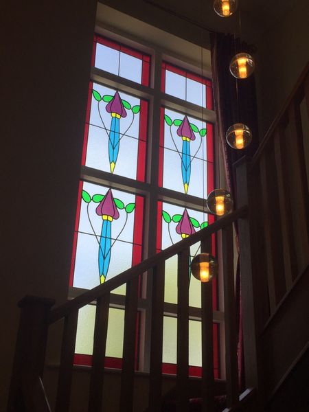 Commission stairwell stained glass windows