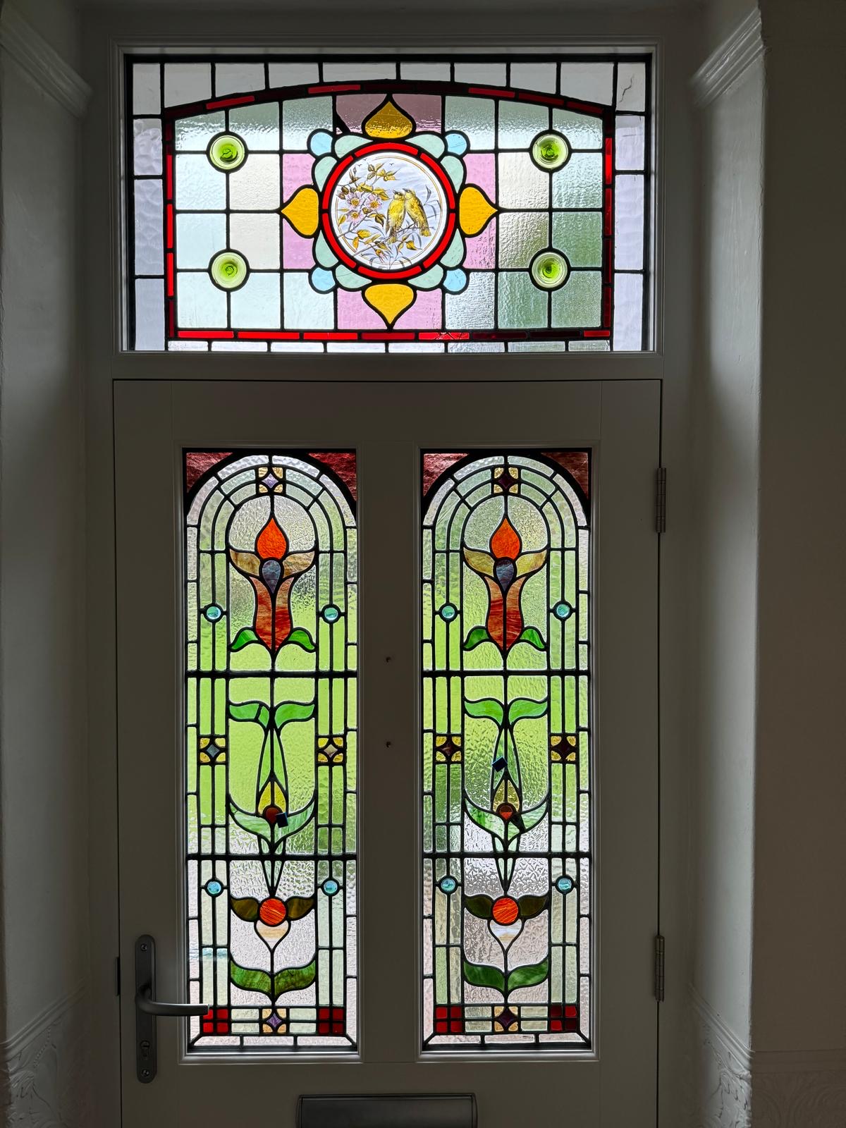 Commission – Victorian door with tulip fanlight installed in hallway
