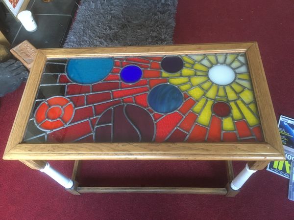 Student mosaic poppy sun table top