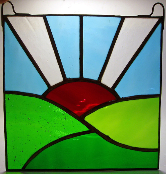 Stained glass sunrise light catcher